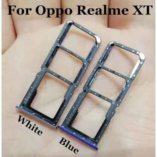 10Ps/Lots Original For Oppo Realme XT Sim Card Tray +Micro SD Card Adapter Socket Slot Holder For realme xt spair Parts