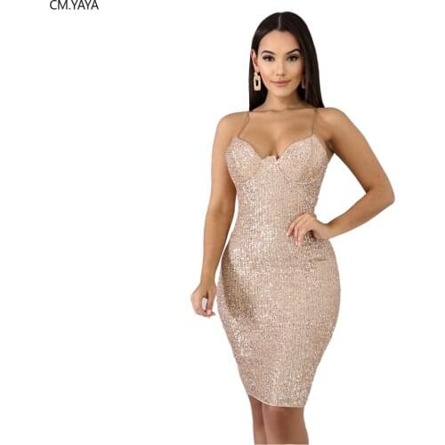 Autumn Winter Women Dress Sleeveless Strap Sequined Mini Dress Sexy Backless Night Club Slim Party Bandage bodycon Dress 8916