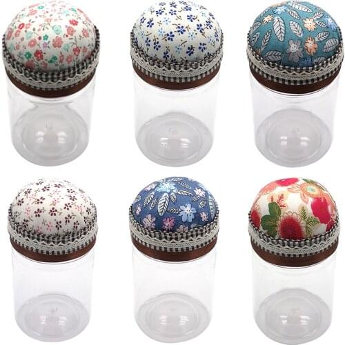 Pincushion Pillow with Sewing Plastic Bottle for Thimbles, Buttons, Sewing