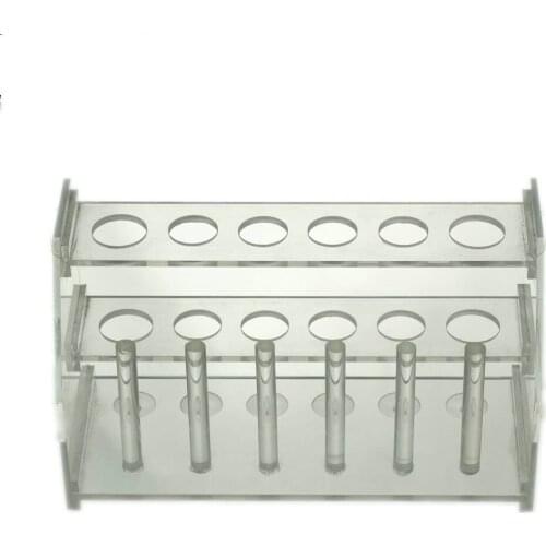 Organic Glass Tube Rack 6-hole Colorimetric Tube Rack High School Laboratory Consumables Chemical Glassware