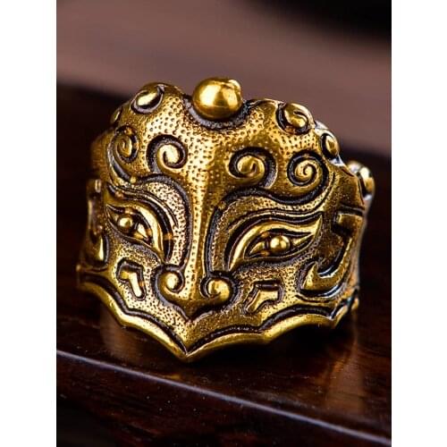 Kaiguang Taoist jewelry, Crape myrtle taboo five thunder copper ring, It can adjust Yin Yang and five elements, Taoist ring