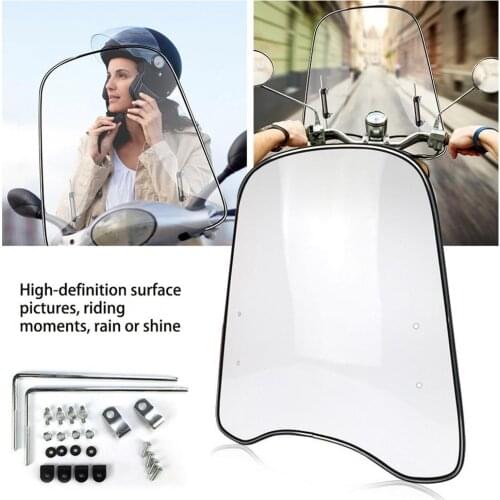 46x42.5cm Motorcycle Windshield Extension Spoiler Universal Pc Windshield Widened Edging Wind Deflector For Motorcycle Accessory