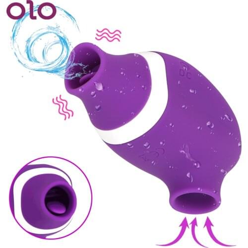 OLO Sucking Vibrator 7 Speeds Nipple Sucking Tongue Vibrating Sex Oral Licking G spot Stimulation Clitoral Sex Toys for Women