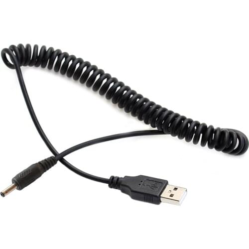 USB to 3.5 mm /2.1 mm 5 Volt DC Barrel Jack Retractable Power Charging Cable for Current Devices via USB Plug