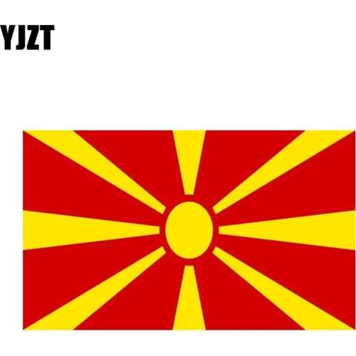 YJZT 13CM*7.8CM Styling Macedonia Flag PVC Car Sticker Windows Funny Decal 6-0632