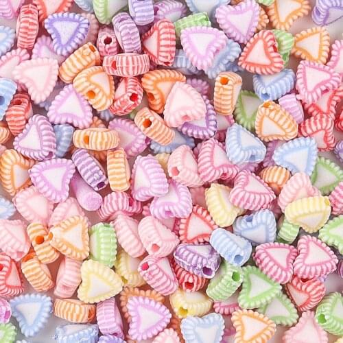 100pcs/lot Acrylic Love Stripe Shape Beads Losse Beads Handmade Necklace Bracelet Beads For DIY Jewelry Making Supplies Findings