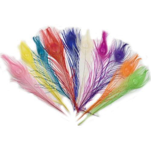 50 PCS 25-30cm Dyeing Tail Feathers for DIY Wedding Party Celebration Decoration Feathers Long