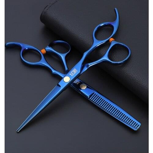 6 Inch Cutting Thinning Styling Tool Hair Scissors Stainless Steel Salon Hairdressing Shears Regular Flat Teeth Blades Salon