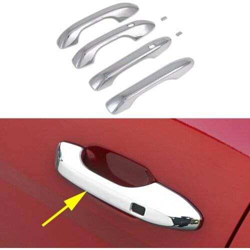 6PCS Car Chrome Styling Door Handle Cover Trim With Two Smart Key Holes Protect Accessories Fit For Hyundai ix25 Creta 2020 2021