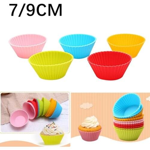7/9cm 1pcs Silicone Muffin Cups Cake Mold Baking Supplies Cupcake Tools Liners Mould Silicon Molds Accessories Bakeware Mousse