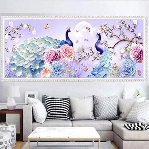 Diamond Painting Peacocks flowers amazing Artwork Embroidery Full Diy Mosaic Cross Stitch Animals Decor Christmas Gift EE1527