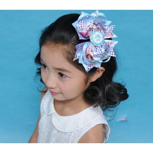 Free Shipping 12pcs 5.5" Large Classic Bows Solid Ribbon Hair Bows Grosgrain Girls Hairbow Clip Mixed Hair Accessories