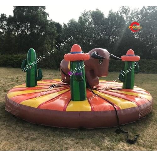 Free ship to door, 5m-17ft diameter inflatable bull riding game, popular bull rodeo inflatable sport game for kids