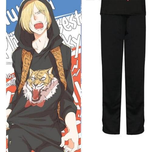 Yuri On Ice Cosplay Costumes Yuri PLISETSKY Man Adult Pants Anime Long Pants Black Sweatpants Daily Casual Trousers