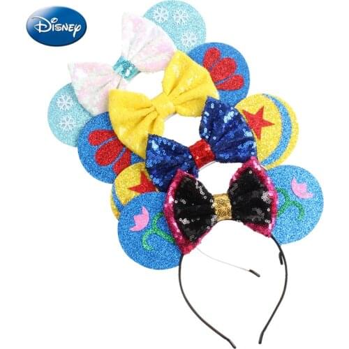 Disney Lovely Girls Bows Minnie Mickey Headband Ears Hair-Accessories Kid Women Head-Accessories Headdress Head Band Party