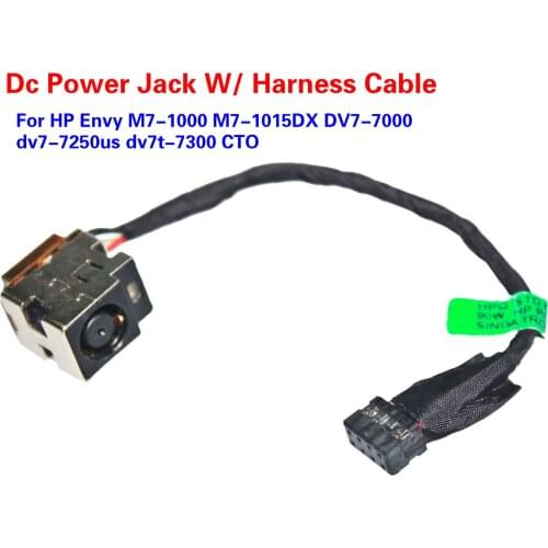 For HP Envy M7-1000 M7-1015DX DV7-7000 dv7-7250us dv7t-7300 CTO Dc Power Jack W/ Harness Cable 682744-001 661680-301 661680-TD1