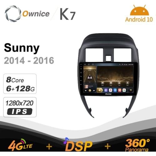 DSP IPS K7 6G+128G Car Radio for Nissan Sunny 2014 - 2017 android 10.0 BT 5.0 support Interior Atmosphere Lamp 360 4G LTE SPDIF