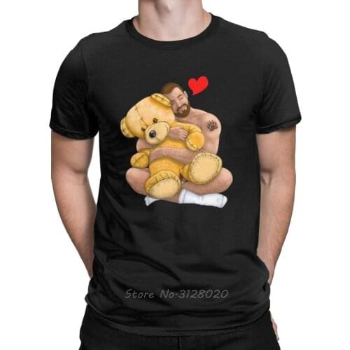 Bear Hug Slim Fit T Shirt Men Gay Bear Art Pride Grrr LGBT T-Shirt Men Cotton TShirt Hip Hop Tees Tops Streetwear Harajuku