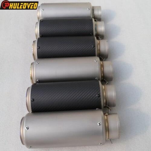 Customized ID:51mm/54mm/57mm/61mm/63mm/65mm Titanium Alloy Motorcycle Exhaust Pipe Muffler with Carbon Fiber Clamp Titanium Net