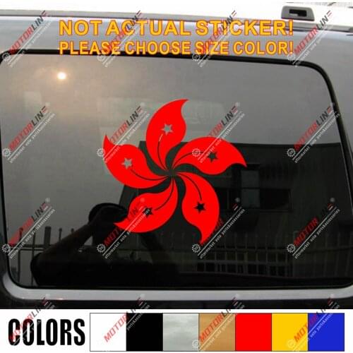 Hongkong Flag HK Chinese redbud Decal Sticker Car Vinyl pick size color no bkgrd