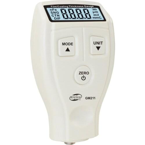 0~1500um LCD Film Coating Thickness Gauge Meter 2in1 Fe/NFe Non-magnetic Surface Paint Coatings Thickness Measurement GM211