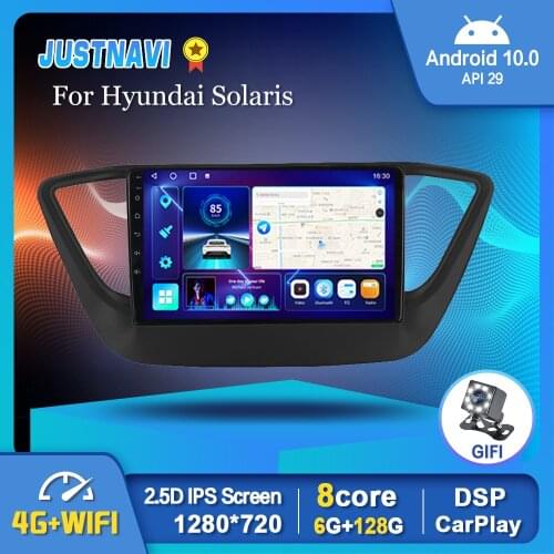 EKIY Carplay For Hyundai Solaris 2017-2019 Multimedia Video Player Navigation GPS Android 10.0 Radio Universal Auto GPS Car BT