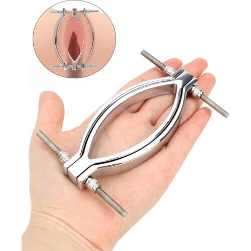 Stainless Steel Labia Clip Clitoris Clamps Vaginal Dilator Clitoris Stimulator G-spot Massage Bondage Shame SM Sex Toy For Women