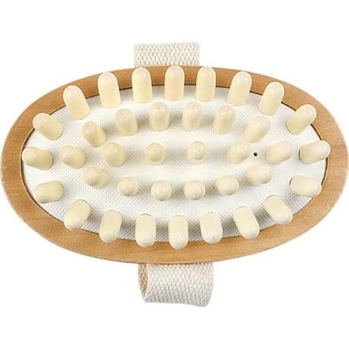 2Pc Shower Body Massager Soothing Body Airbag Wooden Home Essential Oil SPA Air Cushion Massage Brush Durable Bath Brush