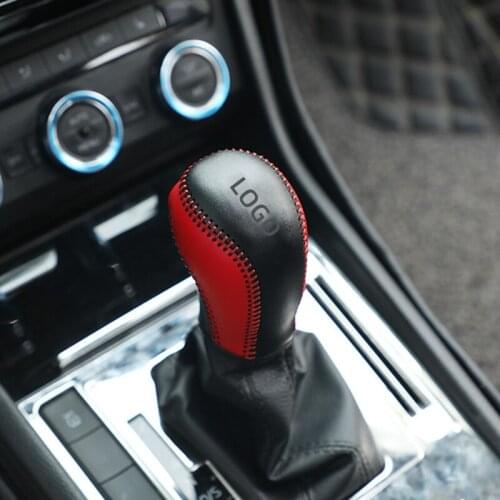 Leather Hand-Stitched Gear Head Shift Knob Cover Interior Decoration Parts For Skoda Superb 3 2016-2021 Octavia Car Accessories