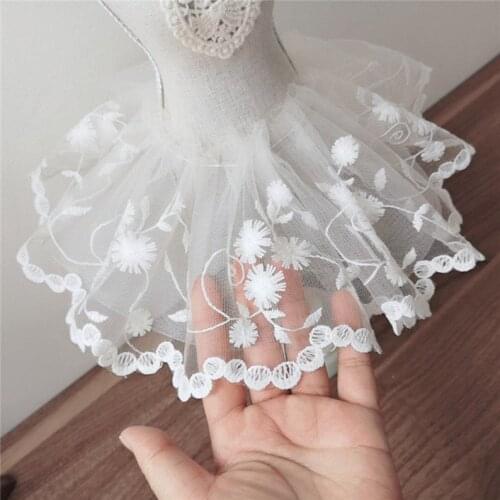Embroidery Tulle Lace Trim, Off White Embroidered Lace, Retro Floral Trim Lace, Mesh Lace, 2 Yards