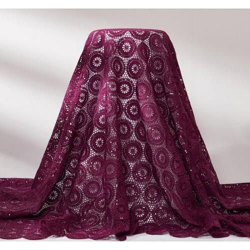 Lace Fabric White African Guipure Lace Fabric 2021 High Quality Mesh Embroidered Sewing Fabrics Dresses For Women Wedding A 2524