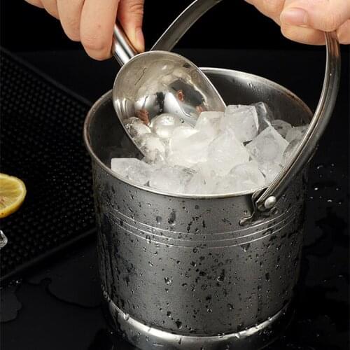 Stainless steel ice bucket ice grain bucket ice cube portable ice bucket handle ice bucket ice cube bucket bar KTV small ice