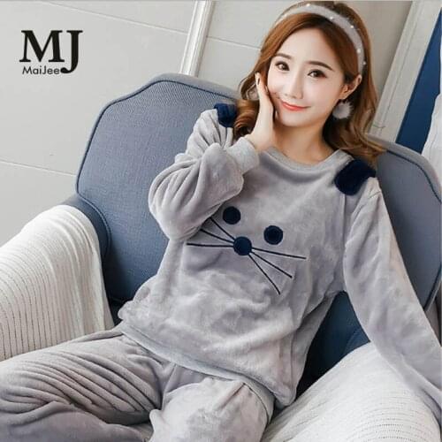 MJ038A Winter kawaii Pizama Damska Pijama De Animal Thick Pyjama Flannel Kigurumi Pijamas Mujer Pijama Feminino Pigiama Donna