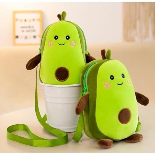 Cartoon Avocado Plush Kawaii Toys Soft Stuffed Fruits Quality Female Mulit Style Shoulder Bag For Children Kids Gift Toys