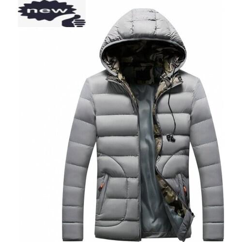 Mens Warm Parka Jacket 2021 Winter Coat Male Solid Striped Hooded Outwear Overcoat Zipper Slim Fit Casual Windbreaker Jackets