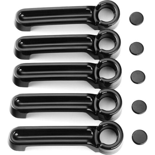 Outside Exterior Door Handle & Tailgate Cover Trim for JEEP Wrangler JK 07-17 Liberty 08-12 Dodge Nitro 07-11 Black 4Dr