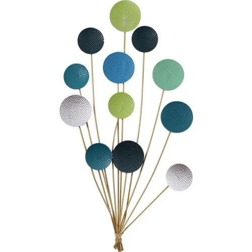 Nordic irregular blue balloon wall decor creative handmade three-dimensional living room decoration light luxury metal element