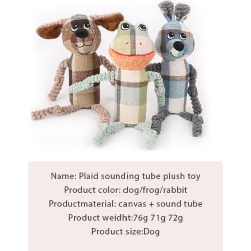 Pet Plush Dog Toys Squeaky Puppy Toys Frog/Rabbit/Dog Shape Christmas Dogs Chewable Toy Pets Supplies Accessories 2 Pcs/ Set