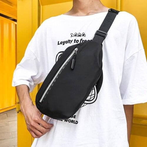 Casual Chest Bags Men Belt Waist Bag Reflective Strip Crossbody Bag Male Travel Phone Pouch Unisex Waist Pack Men Fanny Pack