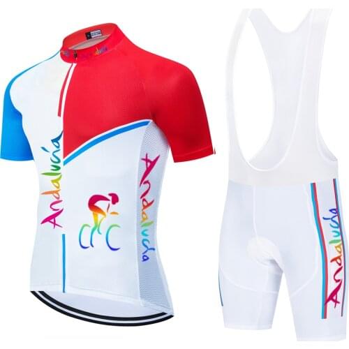 Factory Direct Sales Pro Team Andalucia Cycling Jersey Suit Summer Cycling Clothing Quick Dry Breathable Sportswear 20D Gel