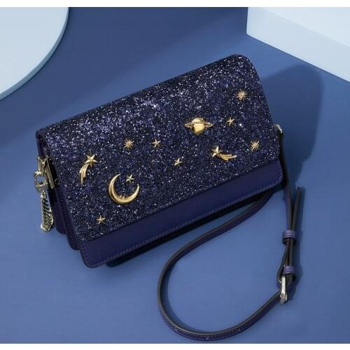 Luxury Bag for Women PU Leather Starry Sky Small Purse Shoulder Handbag Fashion Crossbody Ladys Bag 2021 New Female Wallet