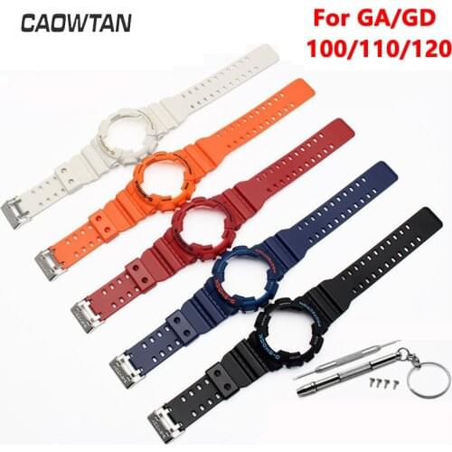 Silicone protective For Casio G-SHOCK GA-110 GA-100 GD-120 Rubber Sports Strap Modification Accessories Case and Strap Adapter