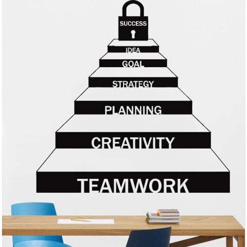 Teamwork Vinyl Wall Decal Office Space Motivation Career Ladder Window Wall Stickers Home Decoration For Classroom Gym Y683