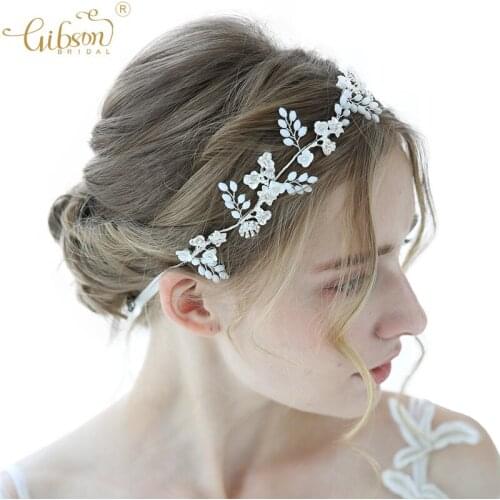 Wedding Jewelry Bridal Headpiece White Resin Stone Bridal Hair Vine Headband Women Hair Band Dancing Accessories