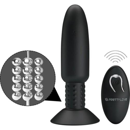 Pretty love 4 speed vibrator rotaion remote control anal beads butt Plug massager male silicone vibration rechargeable sex toy