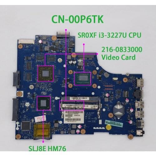 0P6TK 00P6TK CN-00P6TK VAW00 LA-9104P w i3-3227U CPU for Dell Inspiron 15 3521 NoteBook PC Laptop Motherboard Mainboard Tested