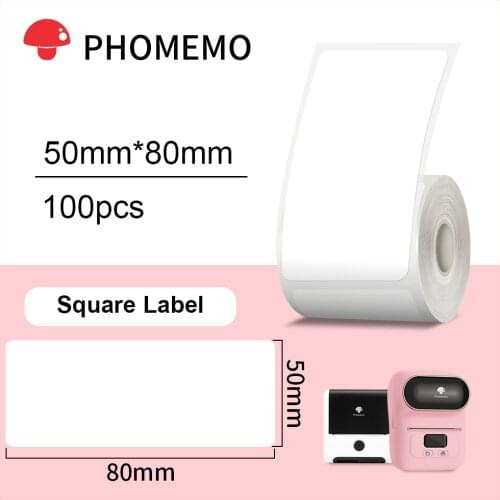 Phomemo M110/M200 Thermal Label Paper 50x70mm Multi-Purpose Square Self-Adhesive Label 110 Labels/Roll 3 Rolls Black on White