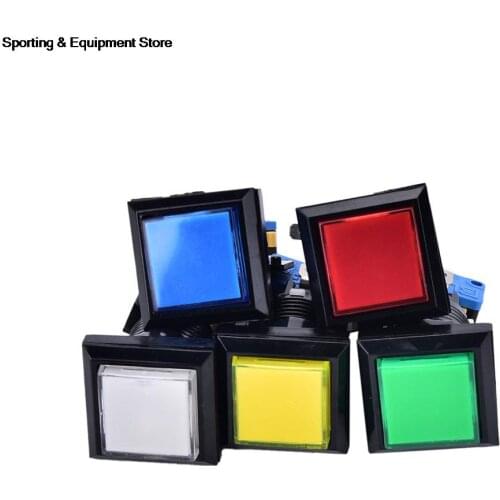 1PC Square game machine push button arcade LED momentary illuminated push button 5 Colors