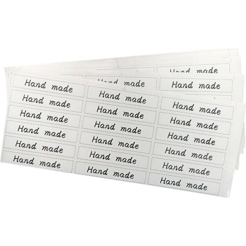 180pcs/lot 'Hand Made' White Adhesive Gifts Paper Sealing Sticker DIY Decorative Package Label For Handmade Baking Products