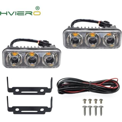 2Pcs Auto Light High Power LED Light Source Waterproof DC 12V Daytime Running Light Auto Lamp White 6000K Turn Signal Day Lights